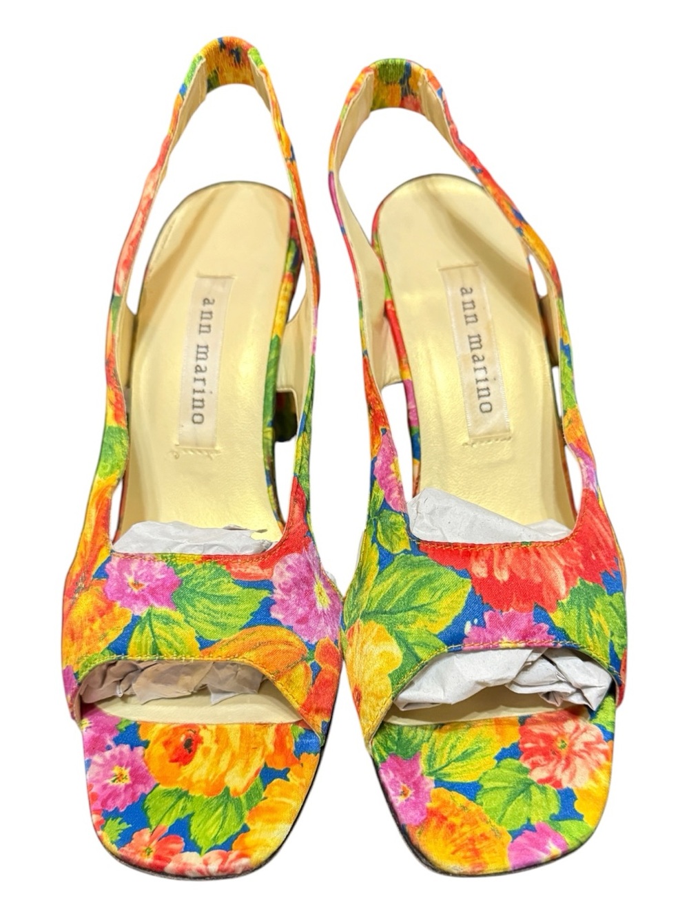 Ann Marino Floral Slingback Heels Women’s Size 7 Pre-Owned